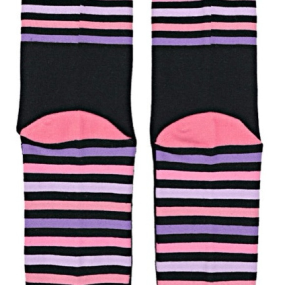 Uncommon Pair Pop Fit OS cotton blend socks black with stripes  NEW in package - Picture 4 of 10